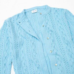 Blue Open Knit Vintage Cardigan